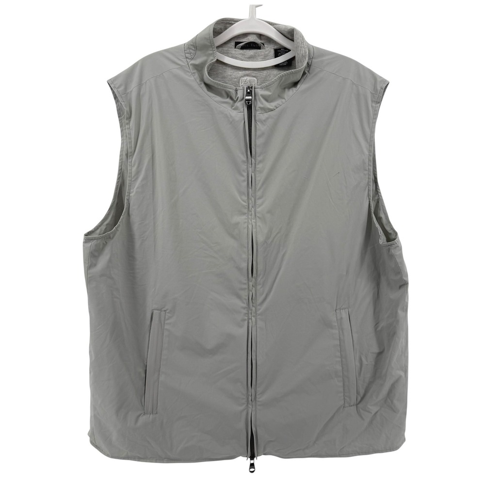 Full Turn MLB Mens XL Gray Cashmere Blend Lined Golf Vest Full Zip Windbreaker